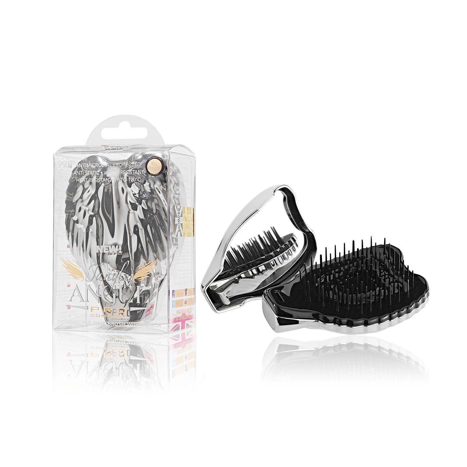 Pro Compact Hair Brush With Mirror - Titanium