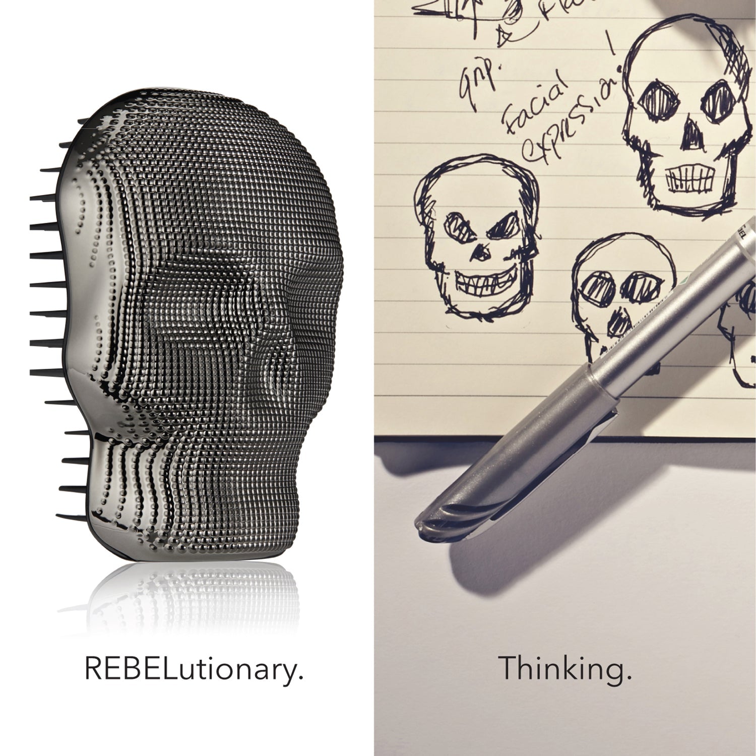 Rebel Detangling Hair Brush - Titanium Black Chrome