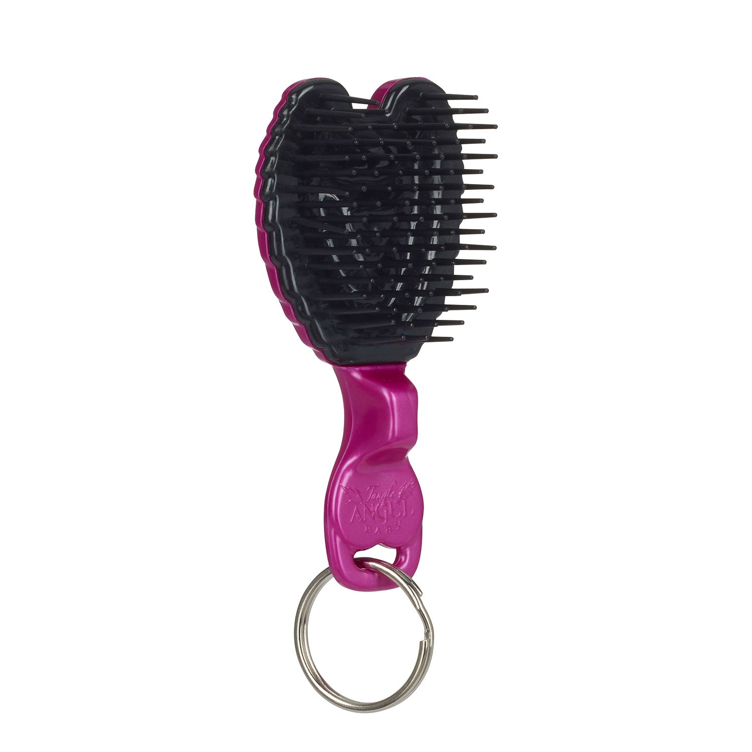 Mini Hair Brush Key Ring - Fuschia