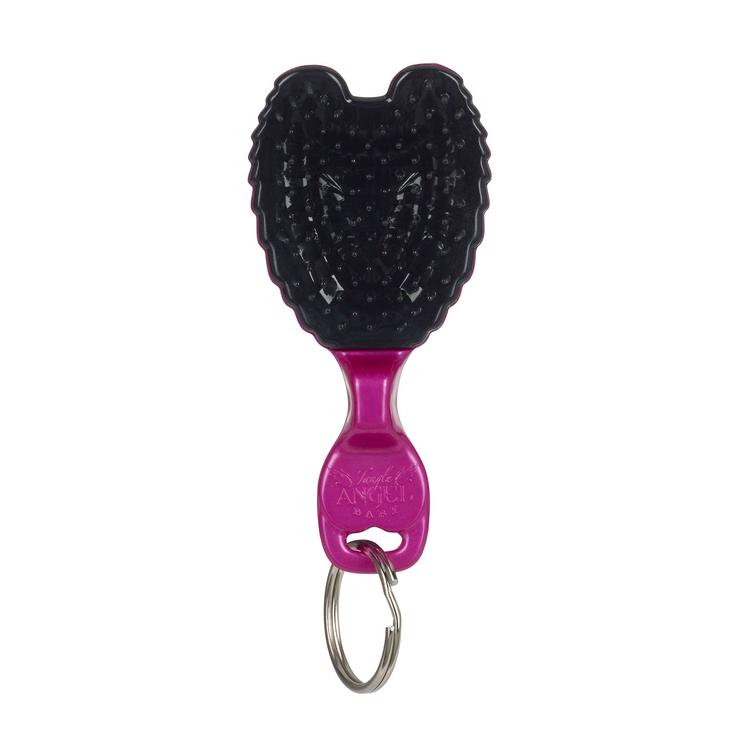 Mini Hair Brush Key Ring - Fuschia