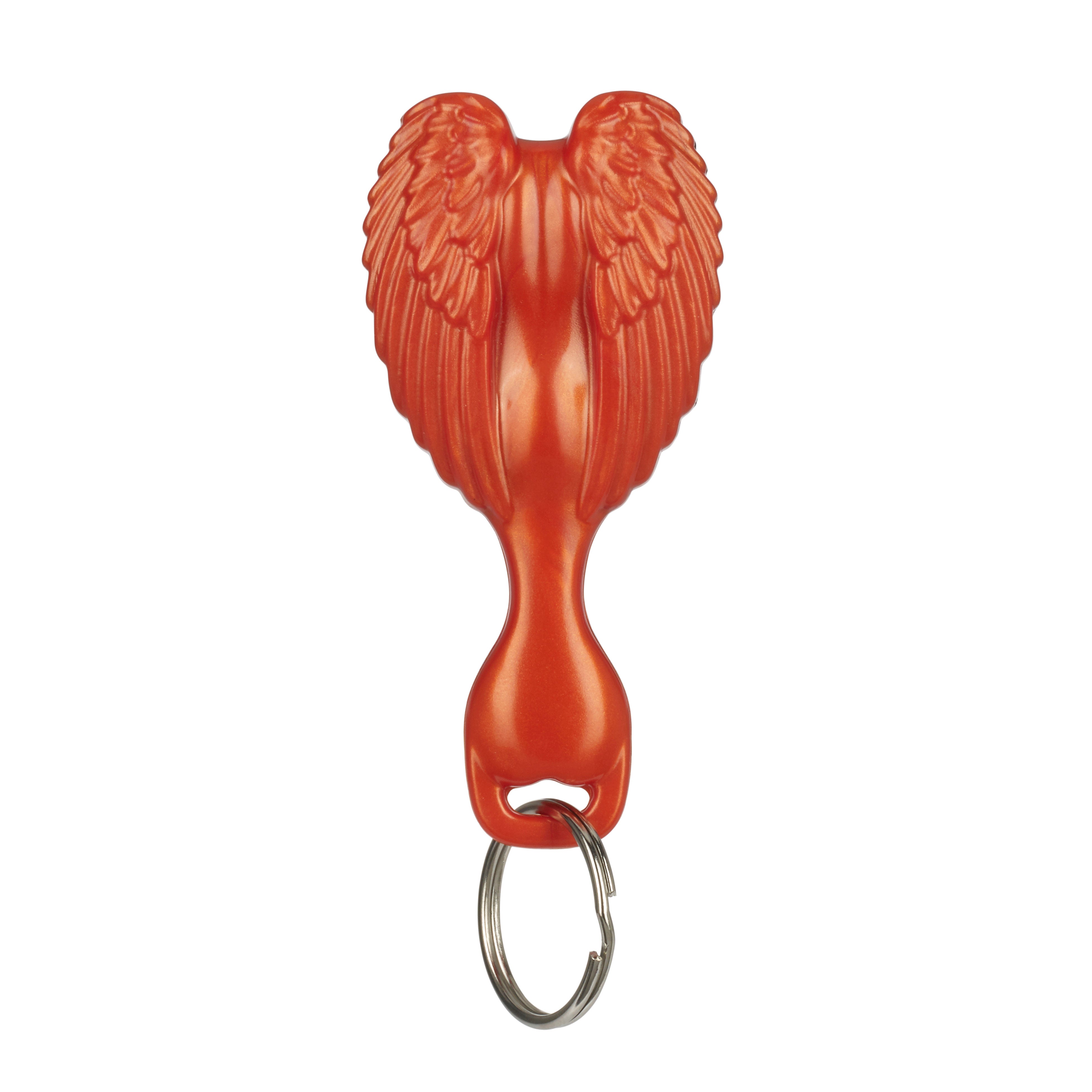 Mini Hair Brush Key Ring - Orange