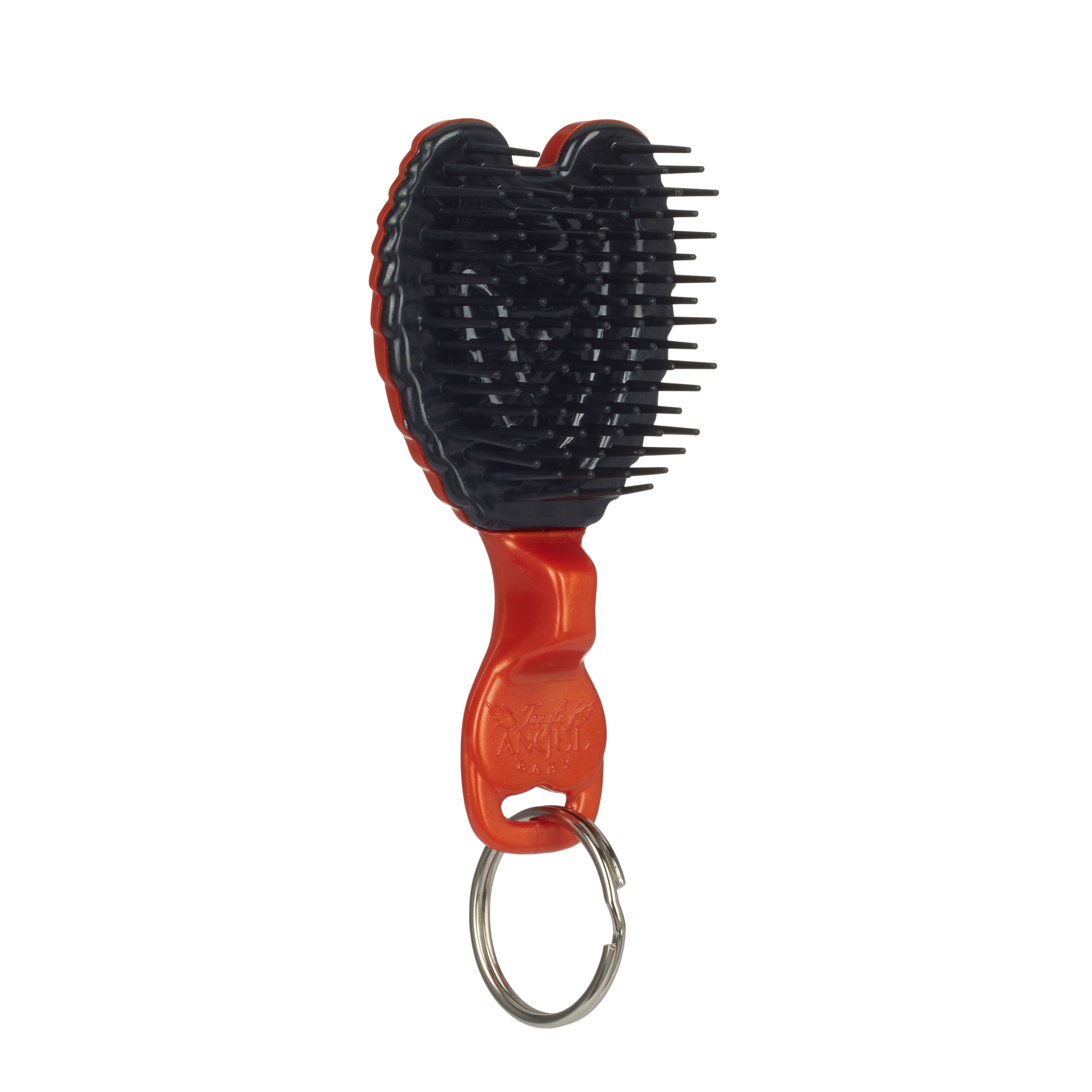 Mini Hair Brush Key Ring - Orange