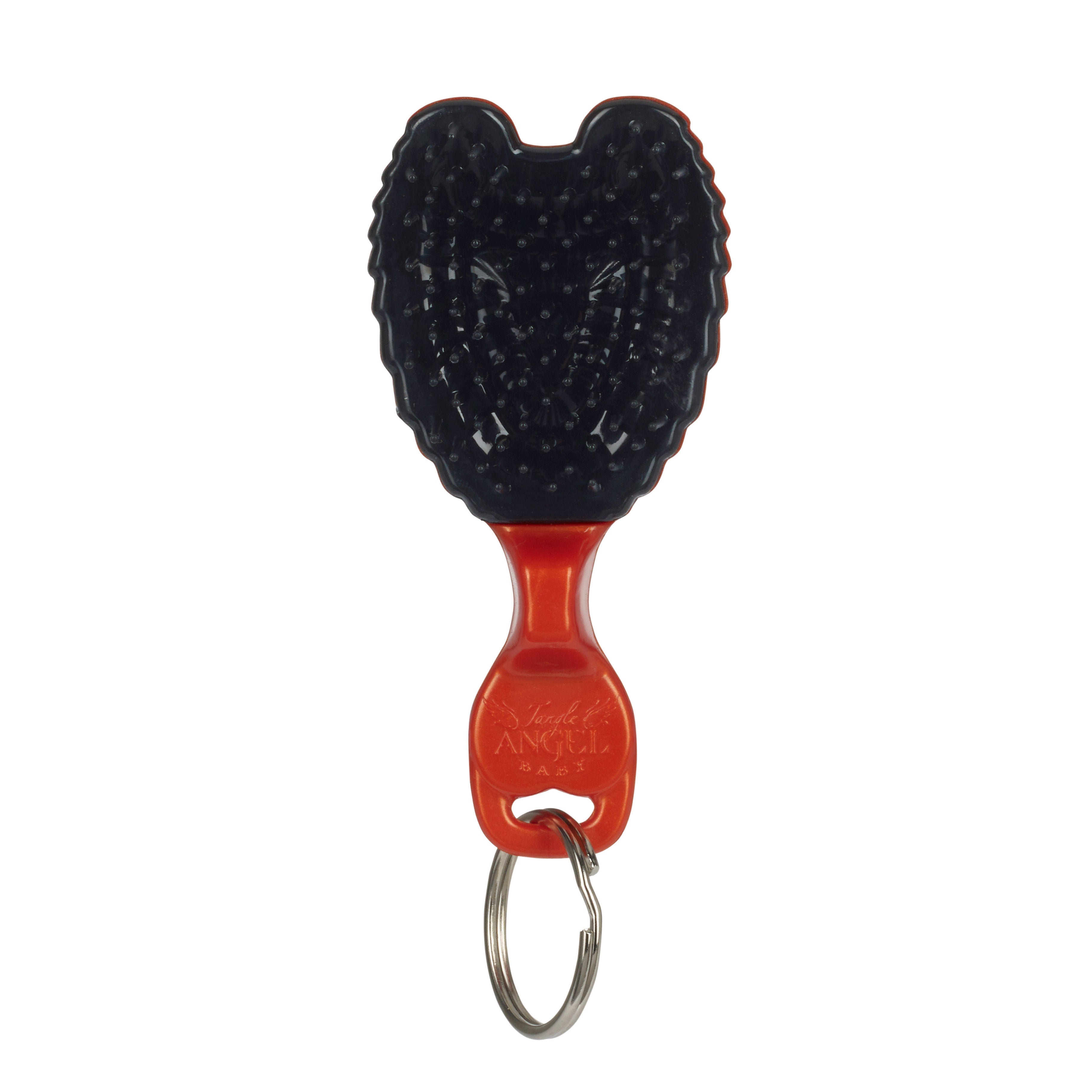 Mini Hair Brush Key Ring - Orange