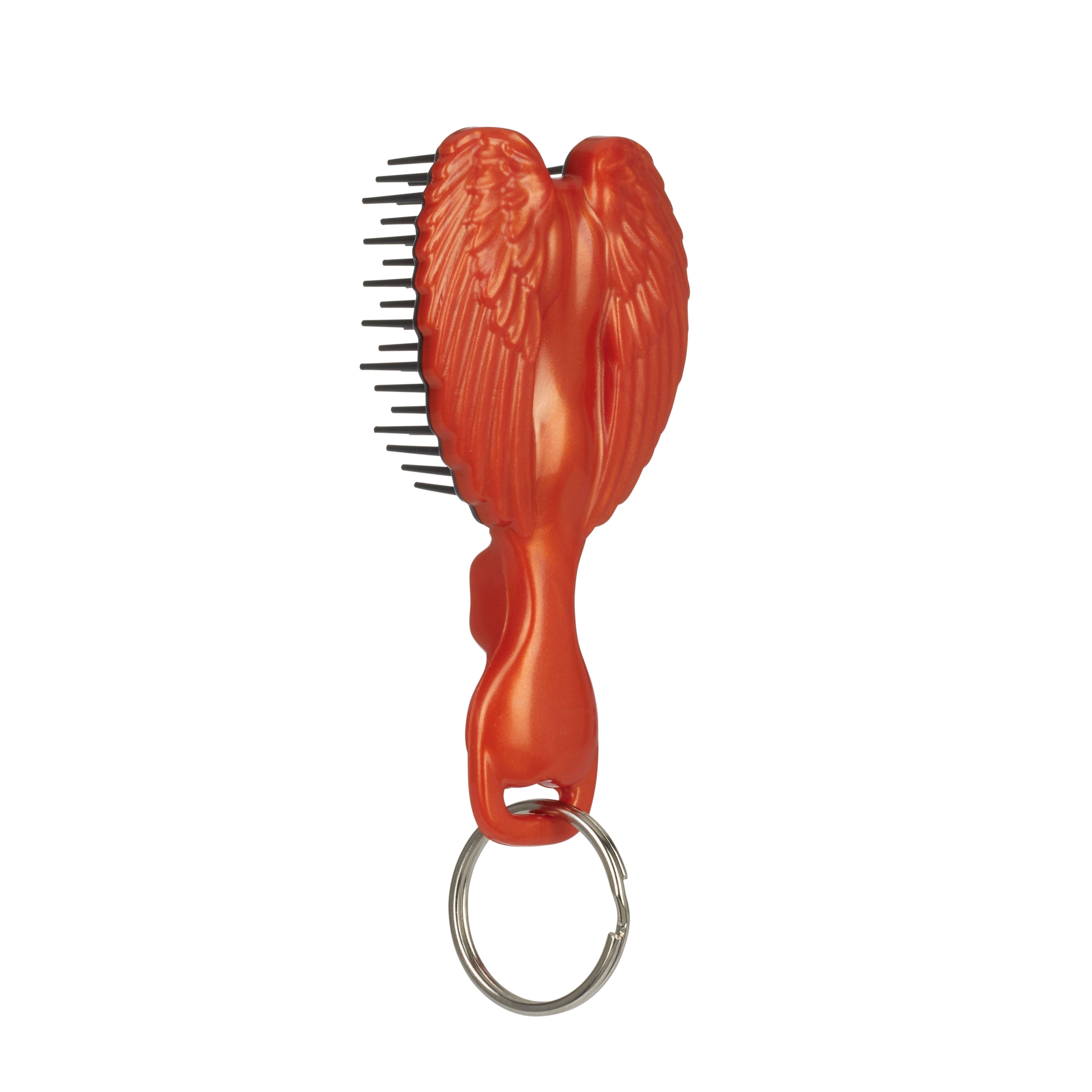 Mini Hair Brush Key Ring - Orange