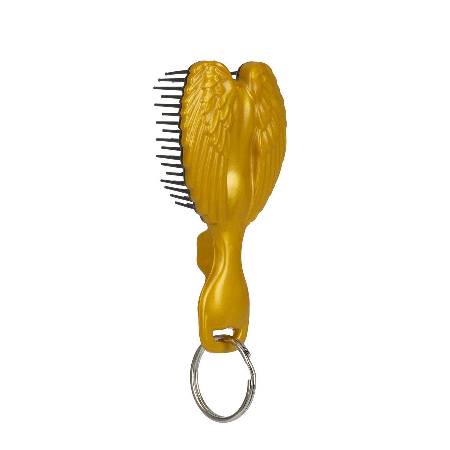 Mini Hair Brush Key Ring - Gold