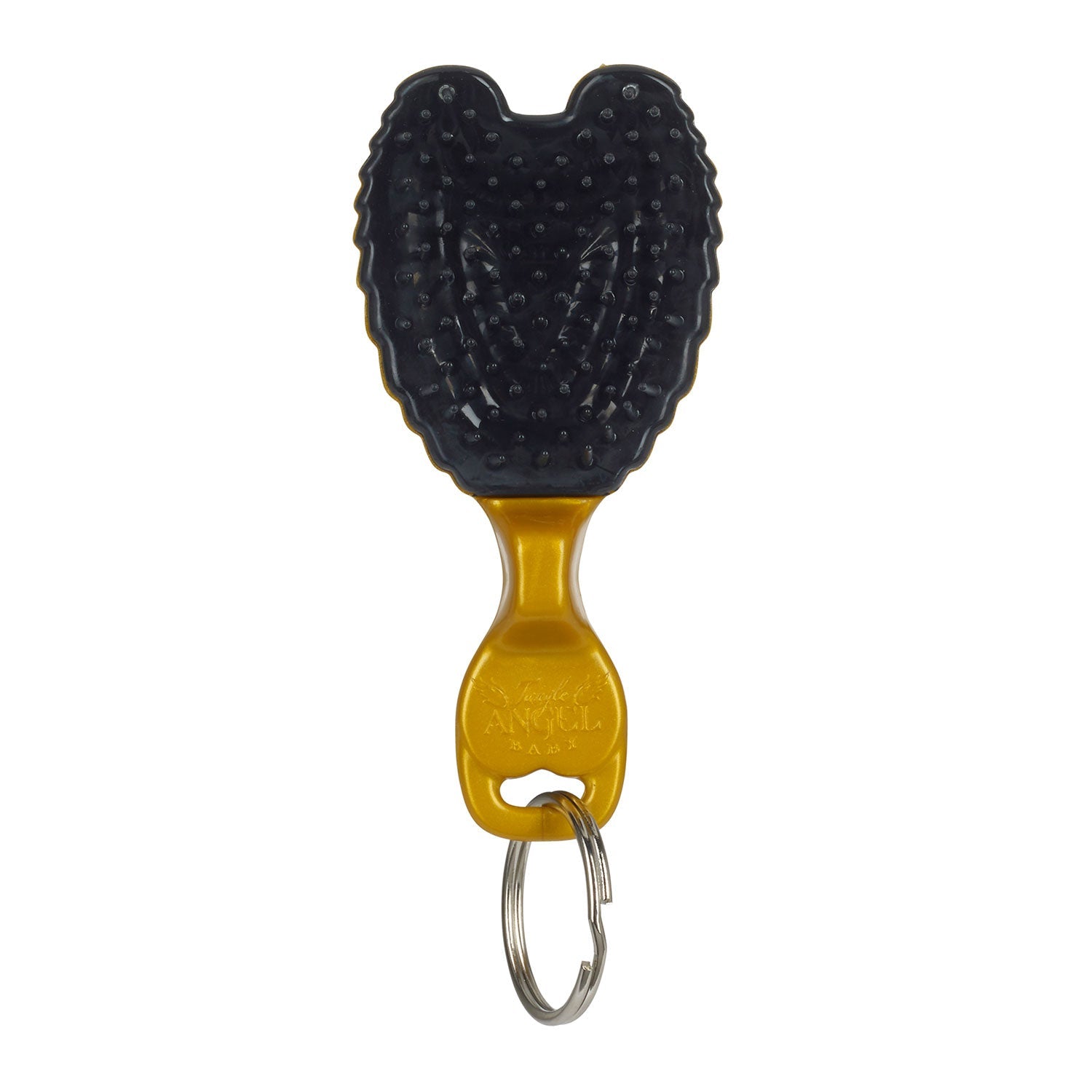 Mini Hair Brush Key Ring - Gold