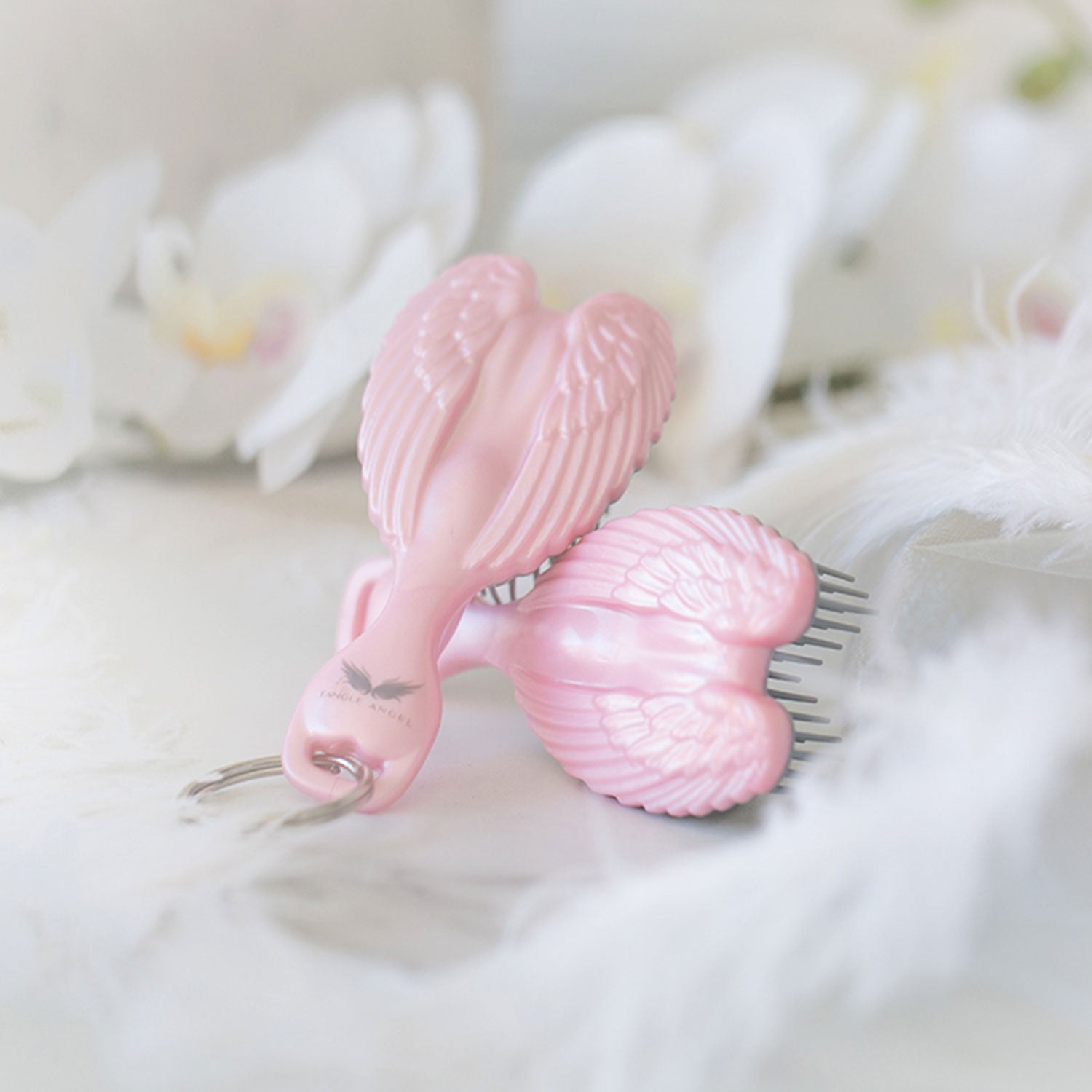 Mini Hair Brush Key Ring - Pink